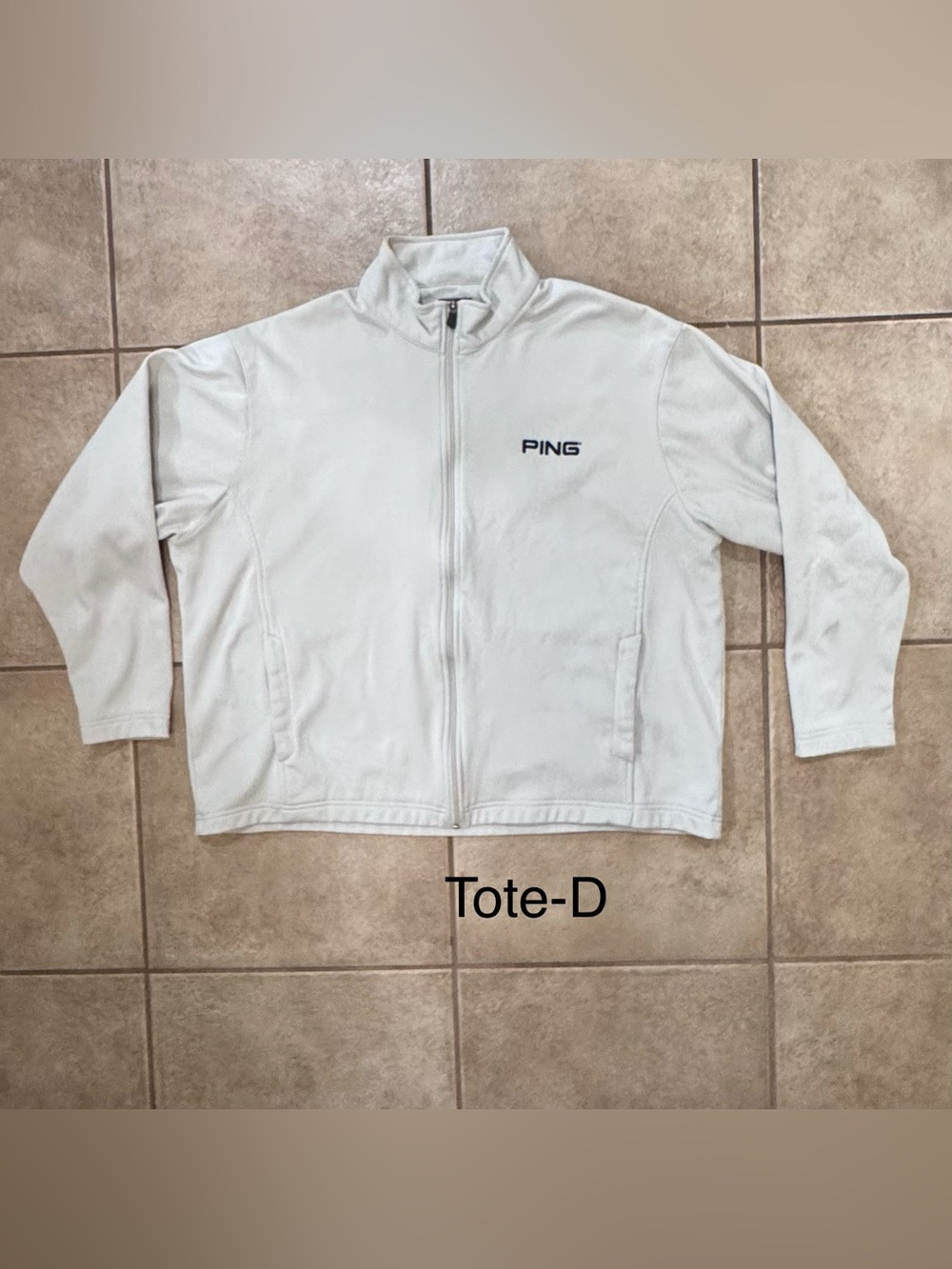 Ping White Full-Zip Fleece Jacket with Black Logo